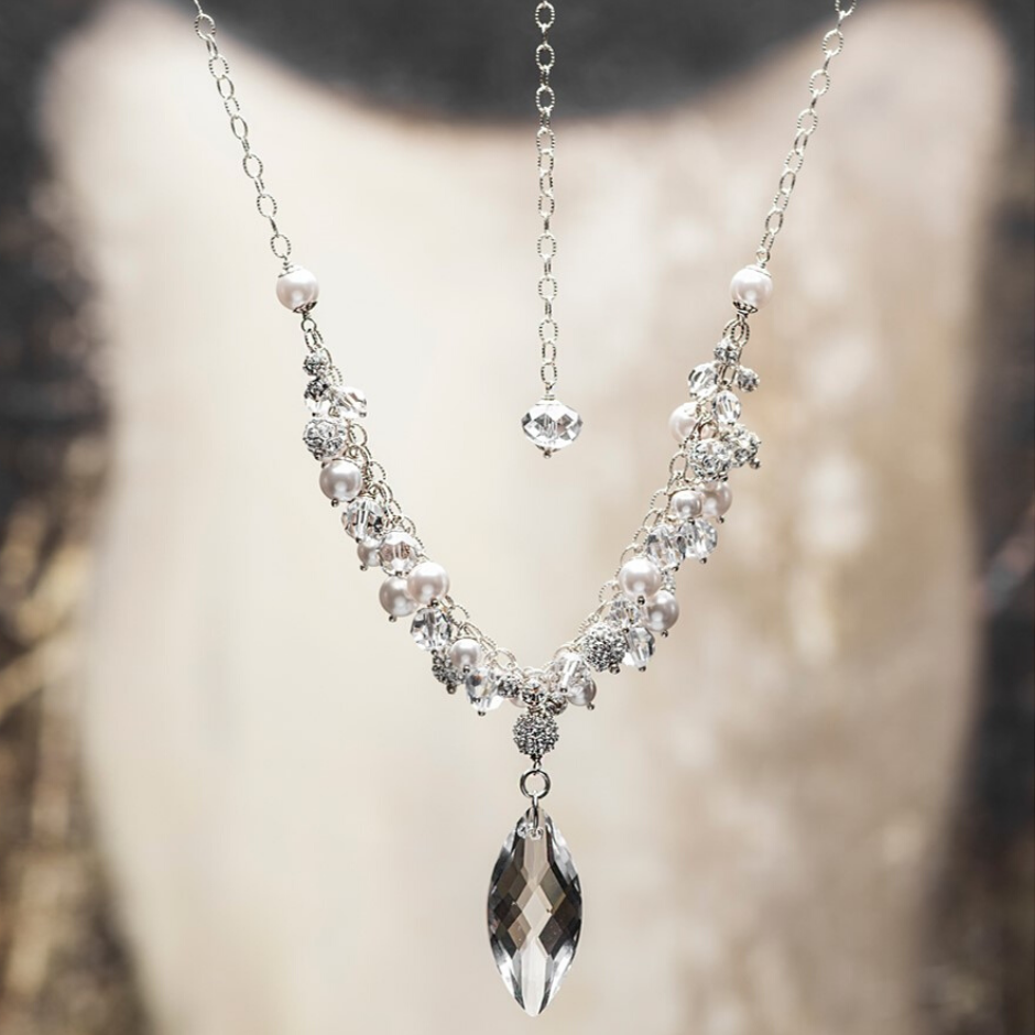 Art Deco Diamond & Rock Crystal Necklace